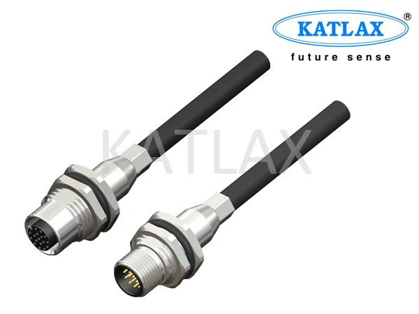M12 A-Coded 17-Pin Panel Mount Connector by Katlax