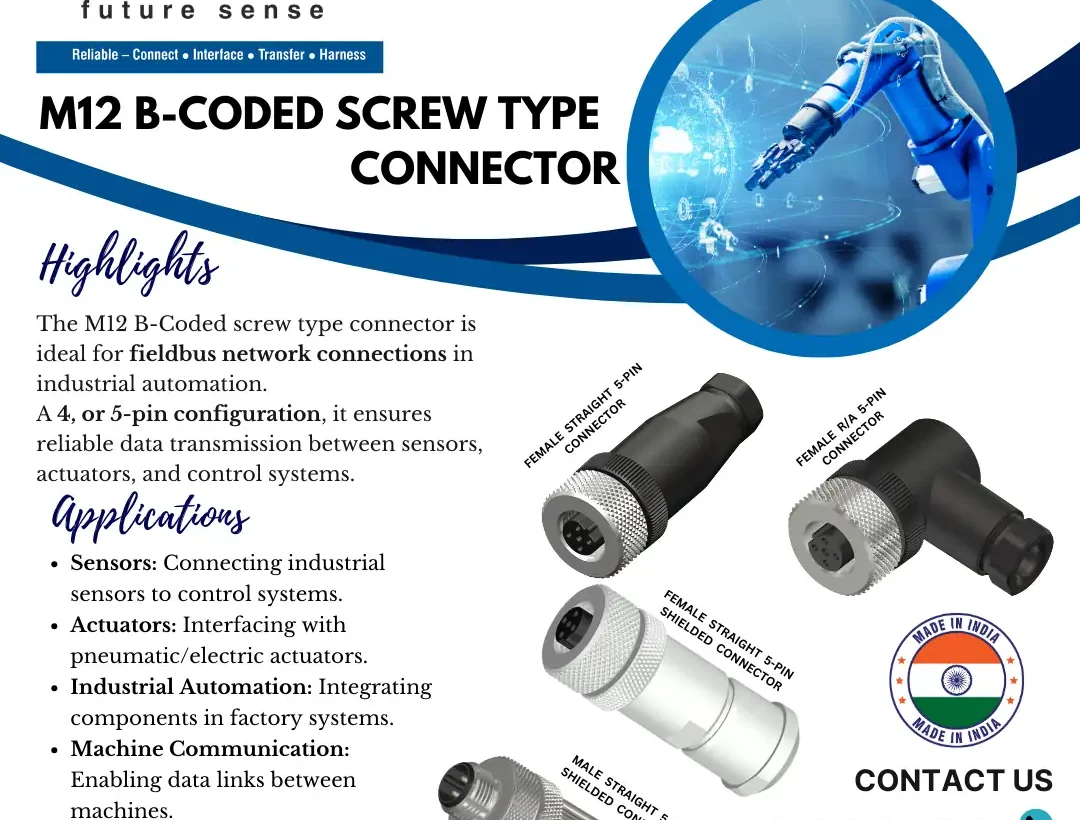 M12 B-Coded Screw Type Connectors by Katlax