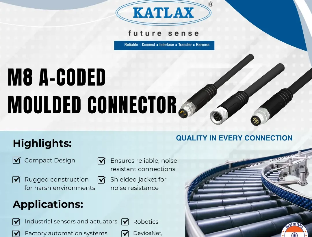 Explore Katlax’s M8 A-Coded Moulded Connectors for its robustness and applications in multiple communication protocols