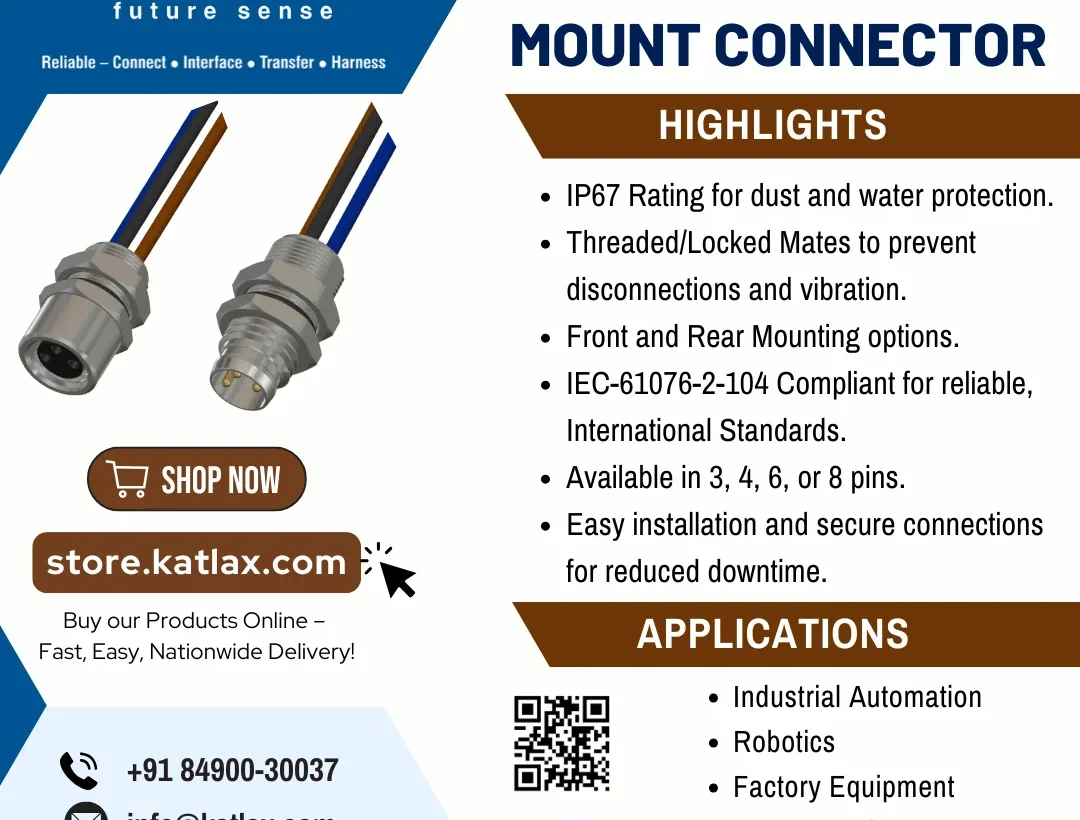 M8 A-Coded Panel Mount Connector Katlax Make is Reliable & Robust!