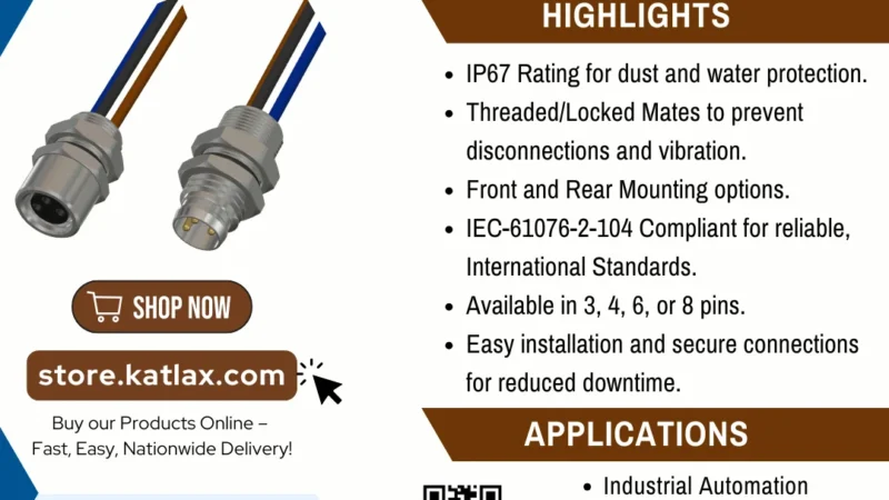 M8 A-Coded Panel Mount Connector Katlax Make is Reliable & Robust!