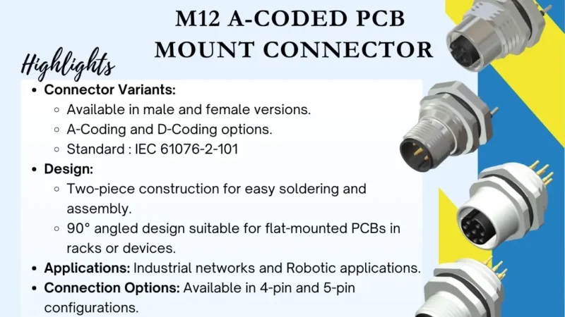 Katlax M12 A-Coded PCB Mount Connector